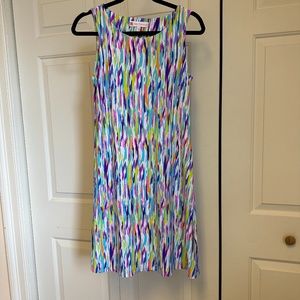 Jude Connally Crew Neck Sleeveless Multicolor Dress Small
